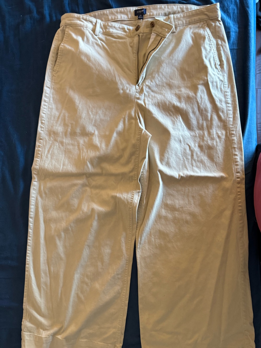 J Crew Khaki Wide Leg Chino Pants